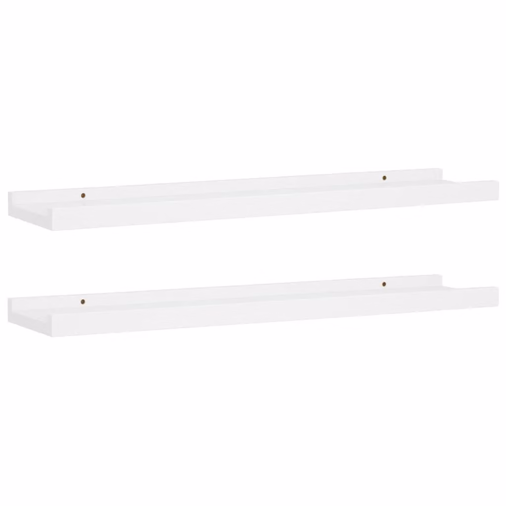 Berkfield Home Picture Frame Ledge Shelves, 2 Pack, White, W: 60 cm, D: 9 cm, H: 3 cm – 2