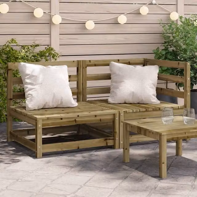 Berkfield Home Rustic 2-Seater Garden Sofa in Brown Impregnated Pine Wood – 1