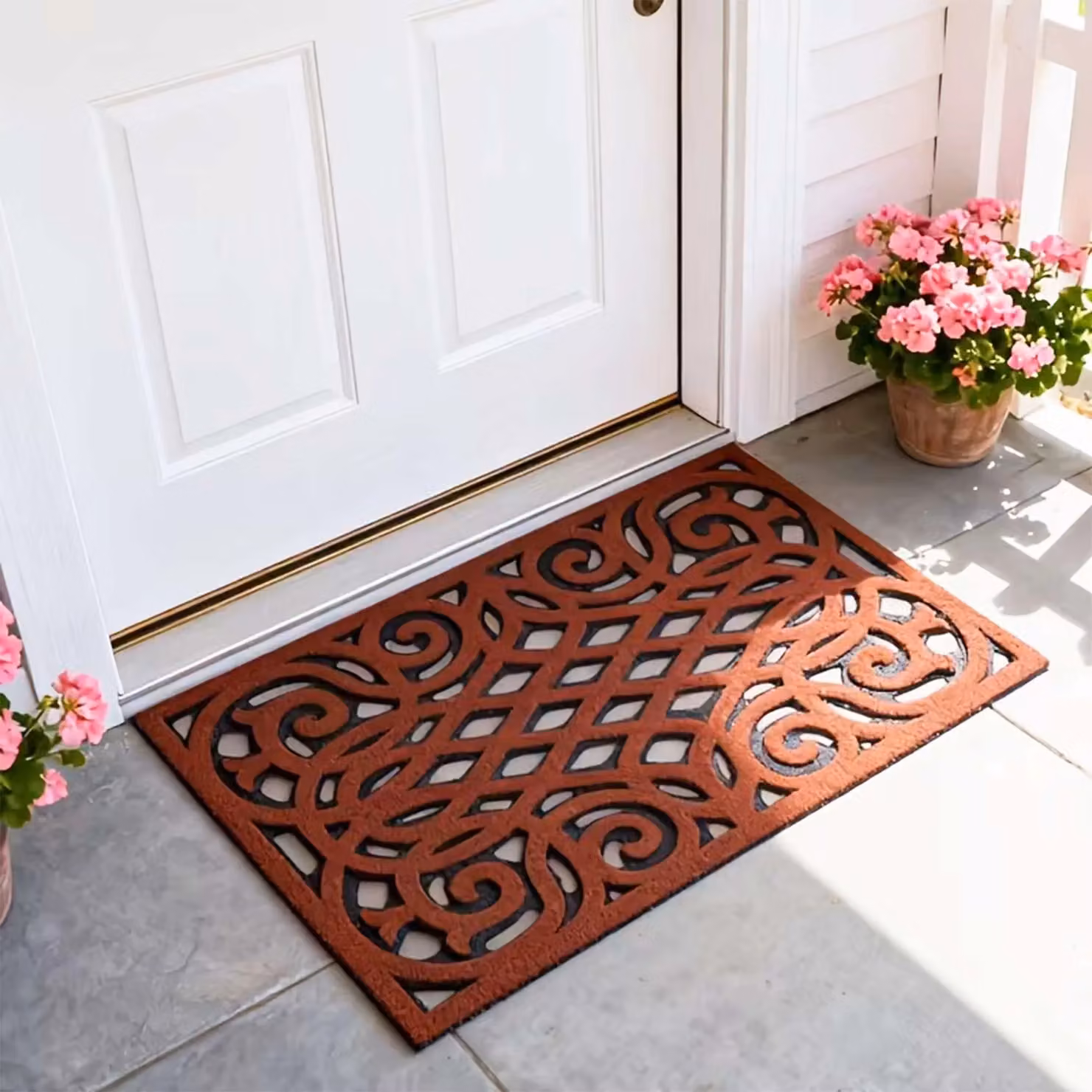 Nicoman Heavy Duty Rubber Outdoor Doormat in Terracotta, W/D/H: 60 x 40 x 1 cm – 7