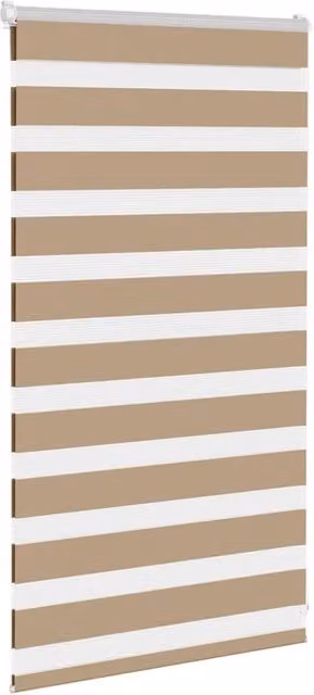 Berkfield Home Elegant Zebra Blind in Sand and Brown, W: 85 cm, H: 100 cm