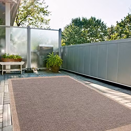 THE RUGS Jute Looking Diamond Design Outdoor Rug in Green, Beige and Grey, W: 200 cm, D: 290 cm – 2