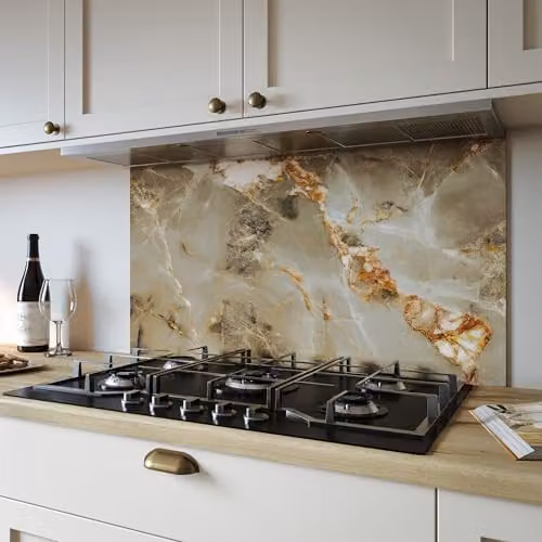 Wilsonart Aurora Gold Aluminium Kitchen Splashback Panel, W: 900 mm, H: 800 mm