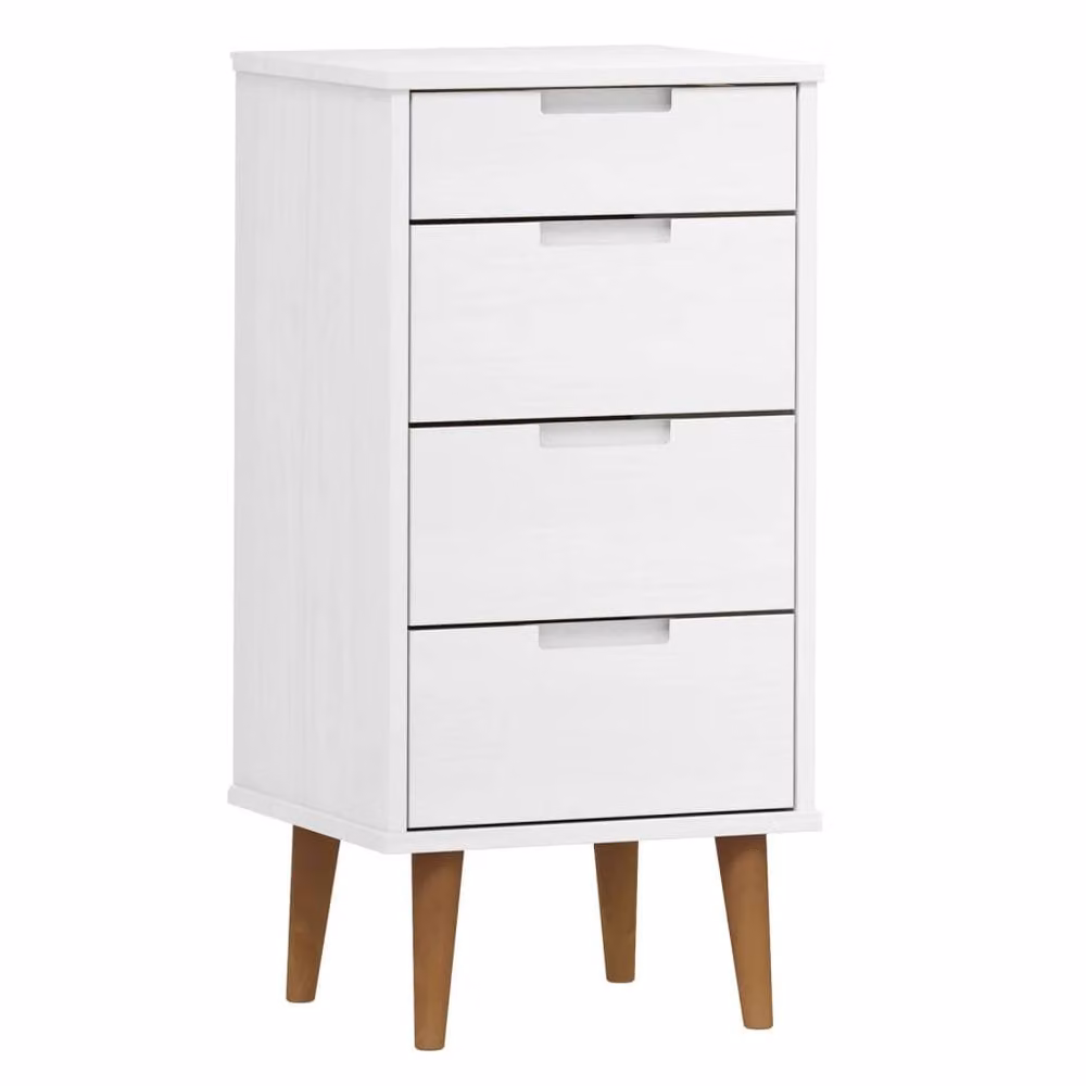 Berkfield Home MOLDE White Solid Wood Pine Drawer Cabinet W/D/H: 40 x 35 x 82 cm – 2