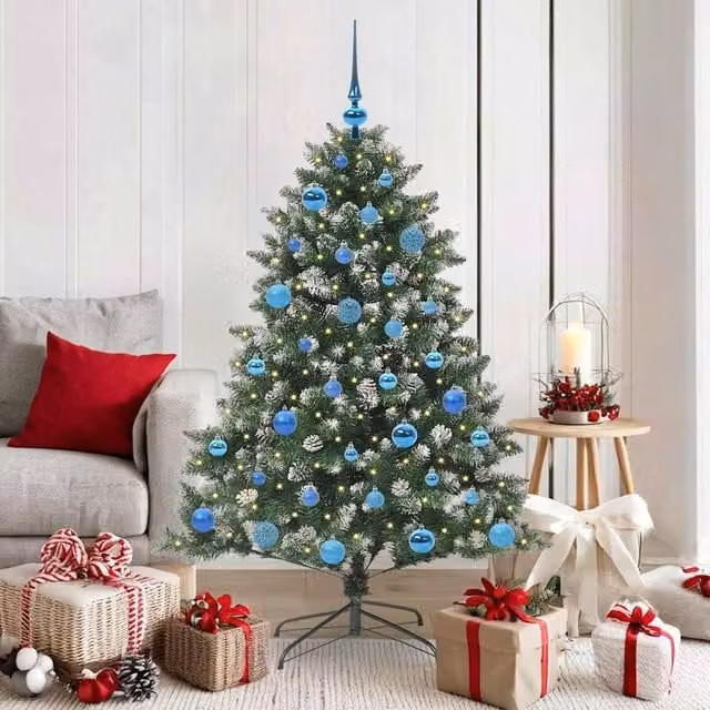 Berkfield Home Green Artificial Christmas Tree with Stand, W/D/H: 105 x 105 x 150 cm – 1
