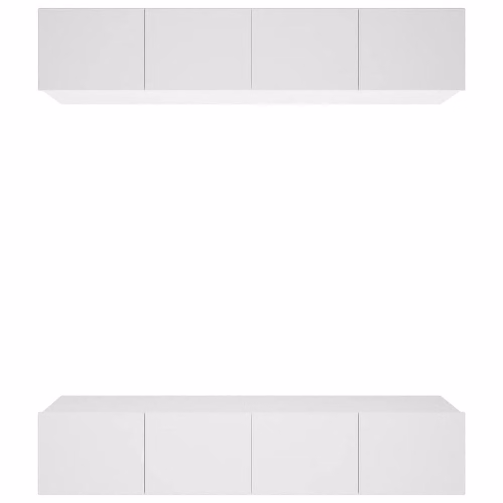 Berkfield Home Set of 4 Modern White TV Cabinets in Matt Engineered Wood W/D/H: 80 x 30 x 30 cm – 2