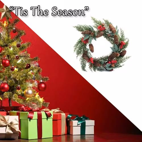VFM e-Store Berry Pine Christmas Wreath in Red and Green, Diameter: 40 cm – 5
