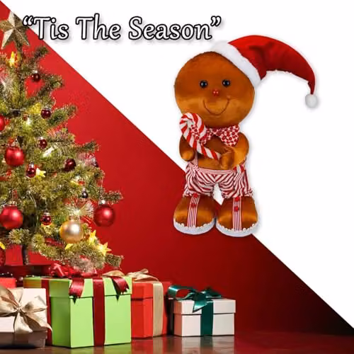 VFM e-Store Christmas Gingerbread Man Decoration in Red and Brown, W/H: 46 x 27 cm – 6