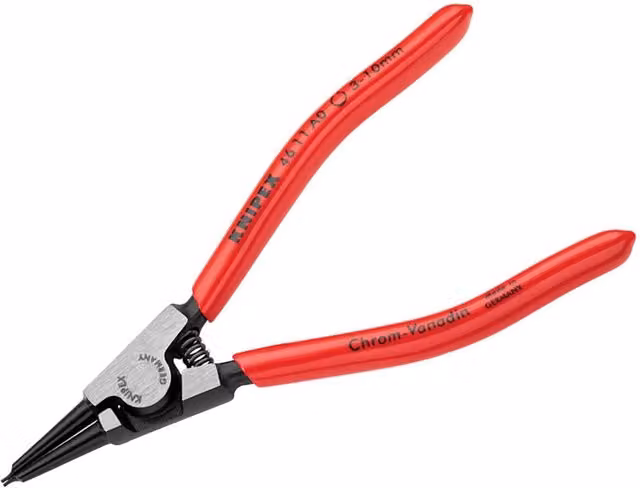 Knipex 46 11 Series External Straight Circlip Pliers in Red and Multicolour Chrome Vanadium
