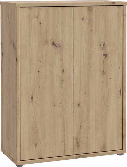Furniture To Go Alice Springs Modern Shoe Cabinet with 2 Push-Open Doors in Butter Yellow Artisan Oak
