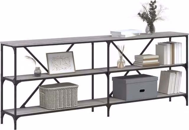 Berkfield Home Decorative Console Table in Grey Sonoma, W/D/H: 200 x 30 x 75 cm – 1