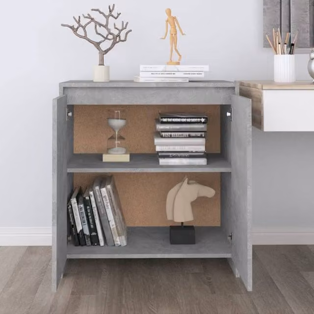 Berkfield Home Concrete Grey Sideboard in Engineered Wood, W/D/H: 70 x 41 x 75 cm – 1