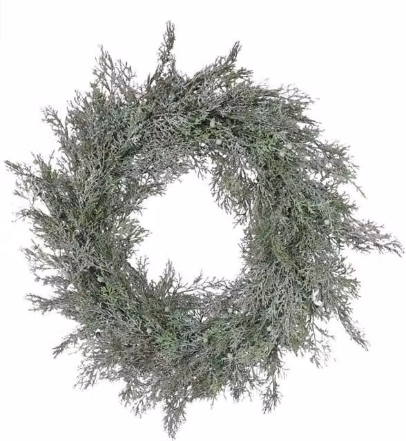 KDMD Zermatt Ice Green Wreath with Leaves, Diameter: 60 cm