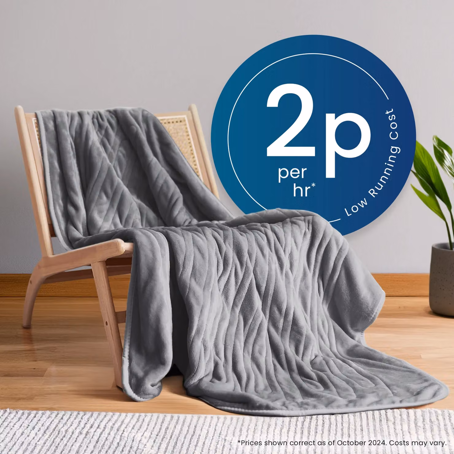 Pro Breeze Luxury Fleece Electric Heated Throw in Grey – 3