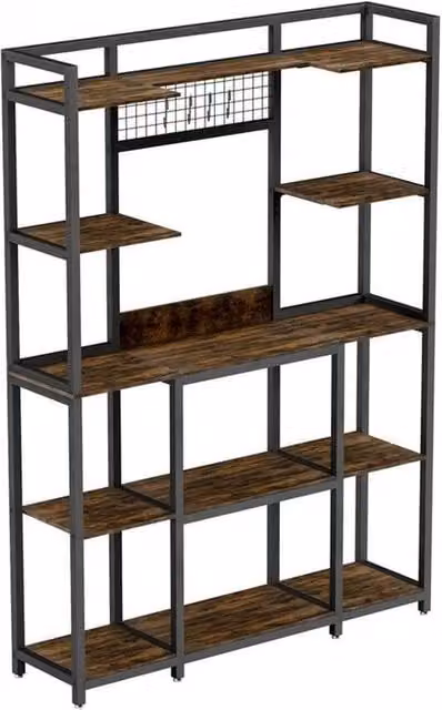 KORVIXA 5-Tier Large Vintage Bakers Rack in Brown