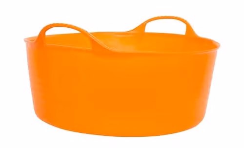 Red Gorilla Shallow Plastic Tub Trug with Handles, Orange, 15 l