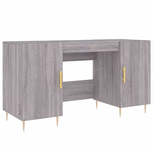 vidaXL Writing Desk in Grey and Gold, W/D/H: 140 x 40.3 x 75 cm – 1