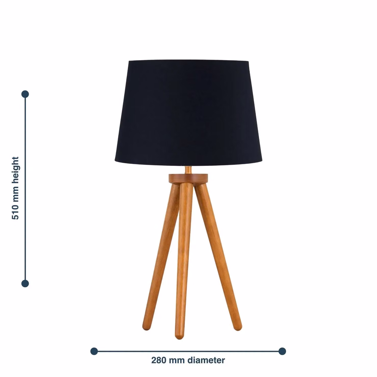 First Choice Lighting Voyage Table Lamp with Black Fabric Shade in Brown and Black Wood – 4
