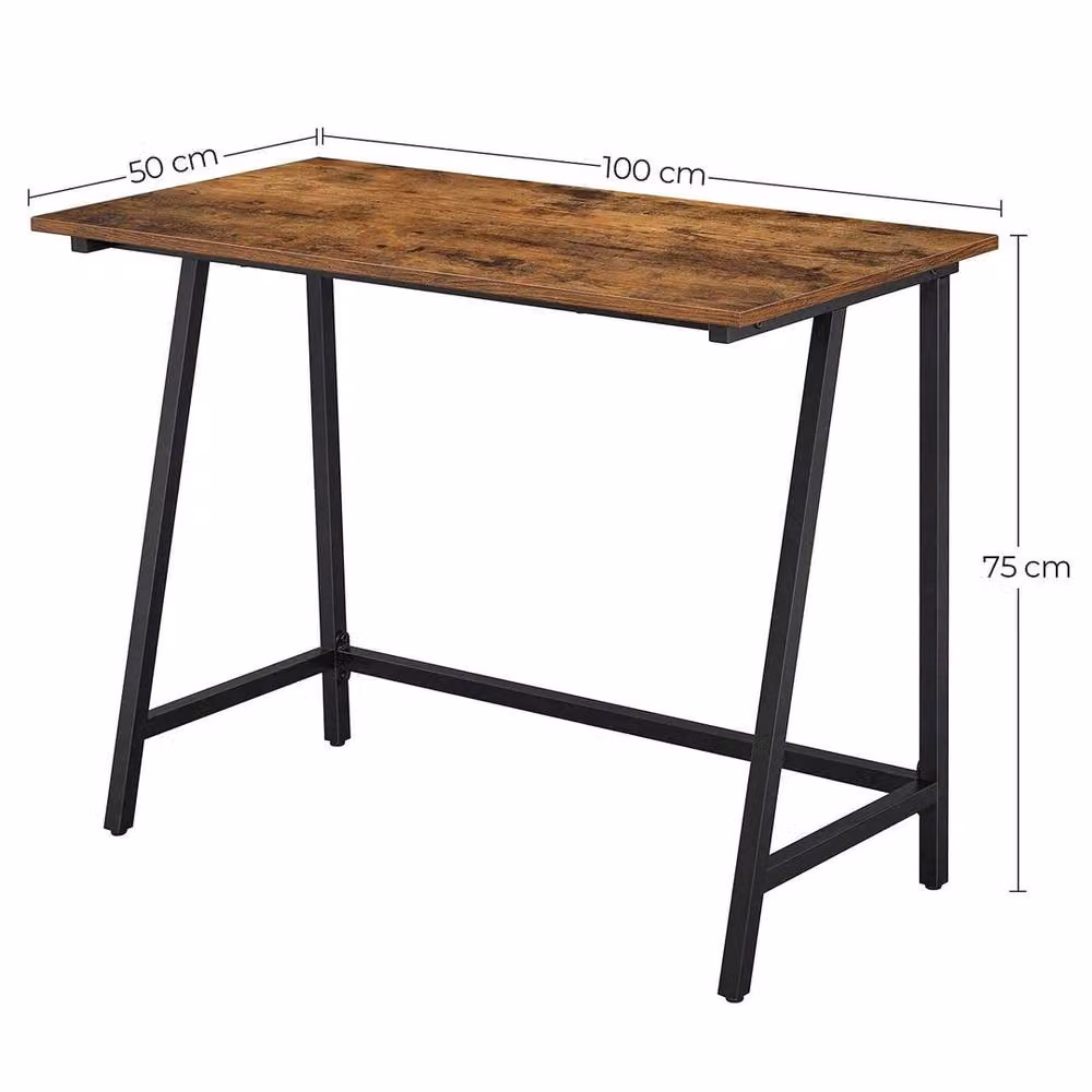 VASAGLE FORGEVIO Computer Desk in Brown, W/D/H: 100 x 50 x 75 cm – 2