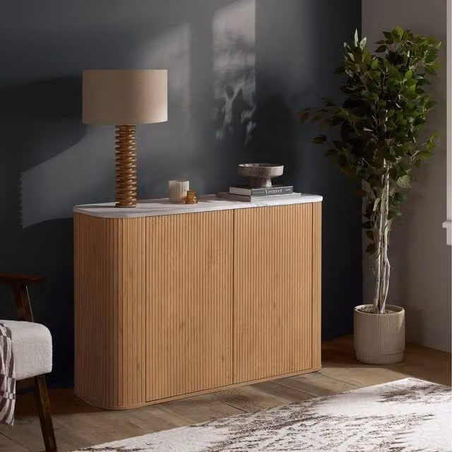 Birlea Kagu 2 Door Modern Wood Sideboard in Brown