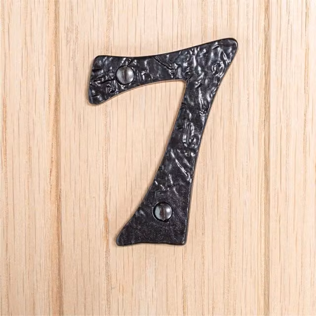 Hammer and Tongs Rustic Iron Number 7 Wall Numeral, Grey, Pack of 2, Height: 9 cm – 1