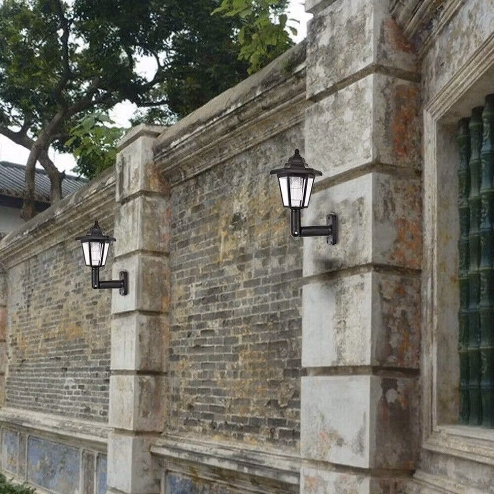 Kelvenix Set of 2 Solar Powered LED Wall Lanterns in Black – 5