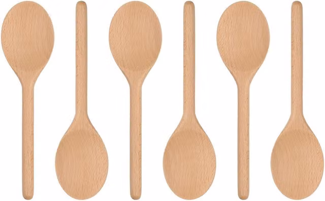 Argon Tableware Brown Heat Resistant Wooden Oval Cooking Spoon, Length: 20 cm