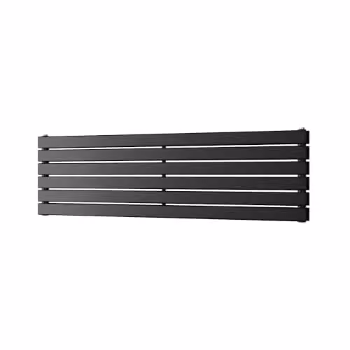 UK Radiators Typhoon Axis Black Horizontal Designer Double Panel Steel Radiator W: 140 cm, H: 40.8 cm – 2