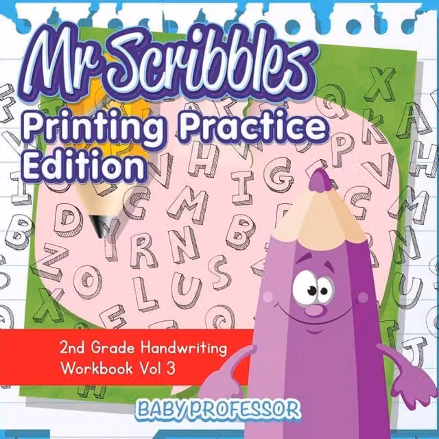 Baby Professor Mr Scribbles Printing Practice Edition 2nd Grade Handwriting Multicolour Paper Workbook for Children
