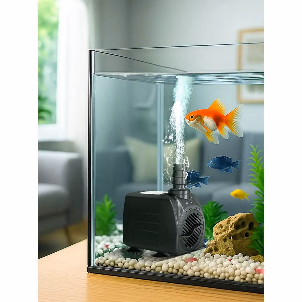 FLAVORA Ultra Quiet Submersible Water Pump for Aquarium and Fish Tanks, Black, 600L/H – 3