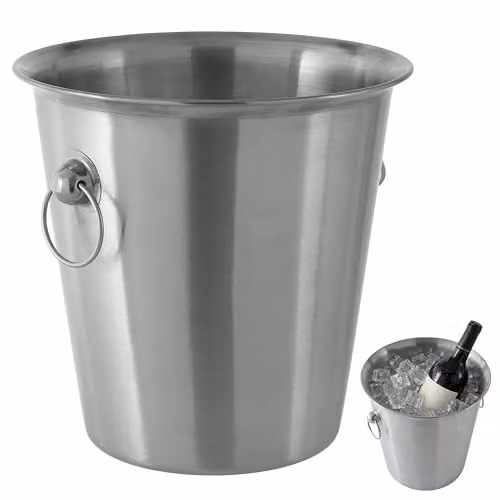 Orsina Stainless Steel Wine Bucket with Brushed Finish in Silver