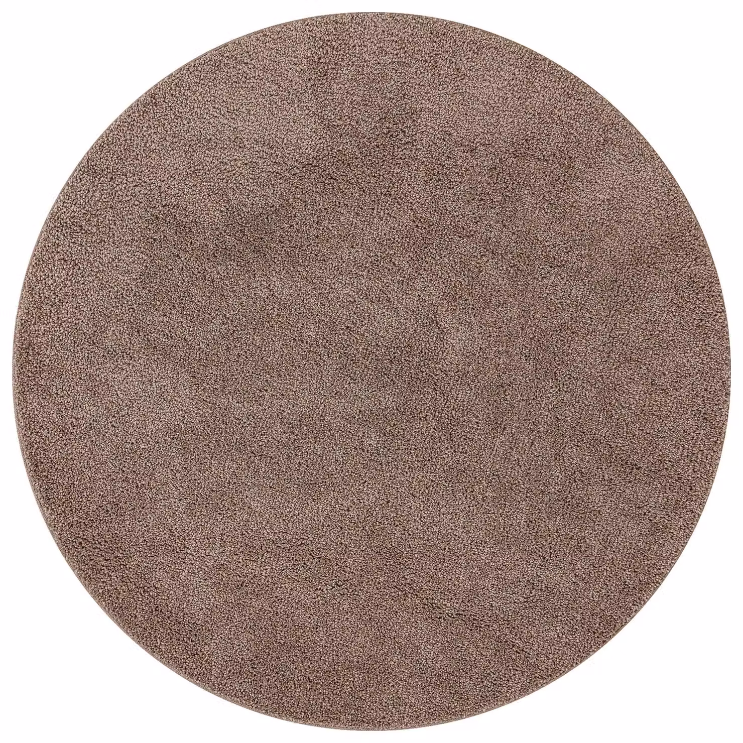 Berkfield Home Brown Round Shaggy Polyester Rug with Non-Slip Latex Backing, Diameter: 90 cm – 1