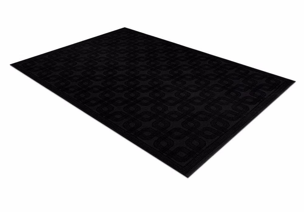 RugsX Aura Geometric Modern Rectangular Rug in Black, W: 80 cm, L: 150 cm – 3