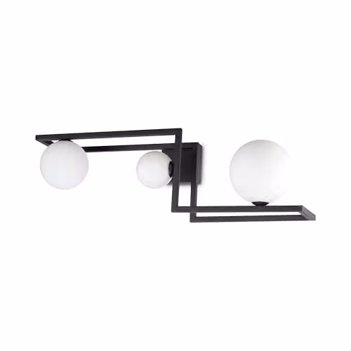 Ideal Lux Netlighting ANGOLO 3 Light Globe Ceiling Light in Black