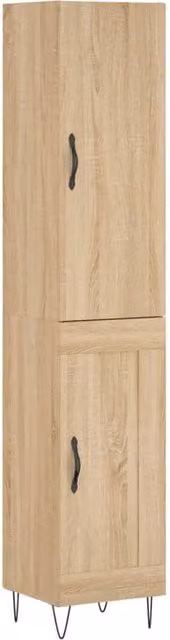 Berkfield Home Sonoma Oak Highboard in Brown, W/D/H: 34.5 x 34 x 180 cm – 1