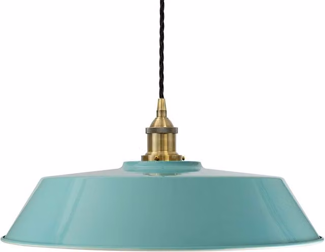 SE Home Chancery Vintage Cone Pendant Light in Blue and Antique Brass