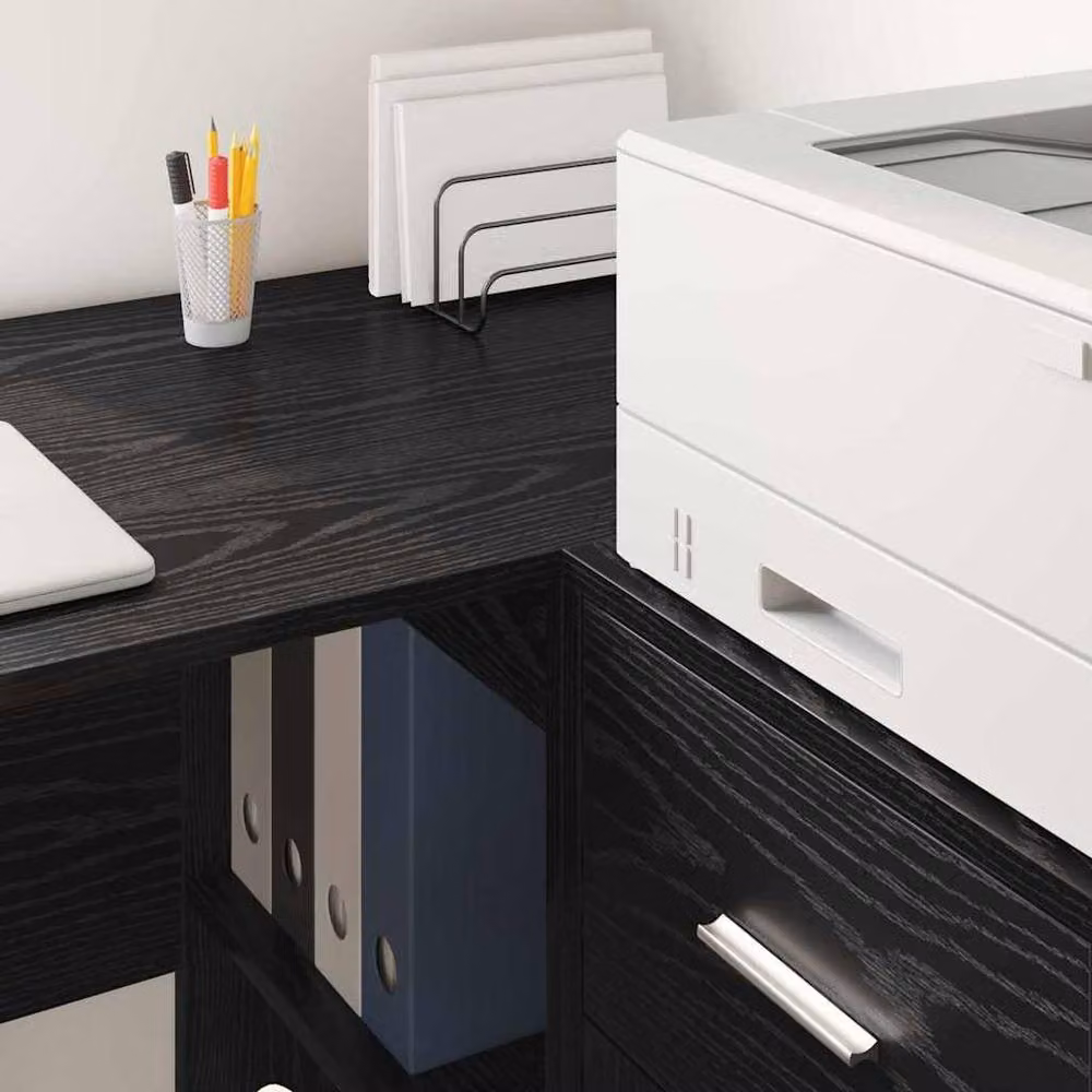 Berkfield Home Black Oak Writing Desk in Modern Engineered Wood – 4