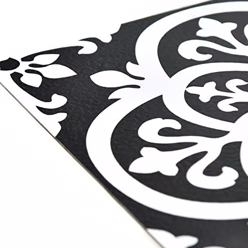 WallPops Gothic Self-Adhesive Peel and Stick Floor Tiles, Black, Set of 10, W/D/H: 30.48 x 30.48 x 0.26 cm – 5