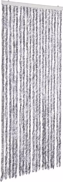 Berkfield Home Chenille Insect Curtain in White and Grey, W: 56 cm, H: 200 cm