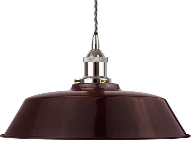 SE Home Chancery Pendant Light in Burgundy Red and Grey with Nickel Finish
