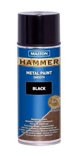 Maston Hammer Smooth Opaque Spray Paint, Black, 400ml – 1