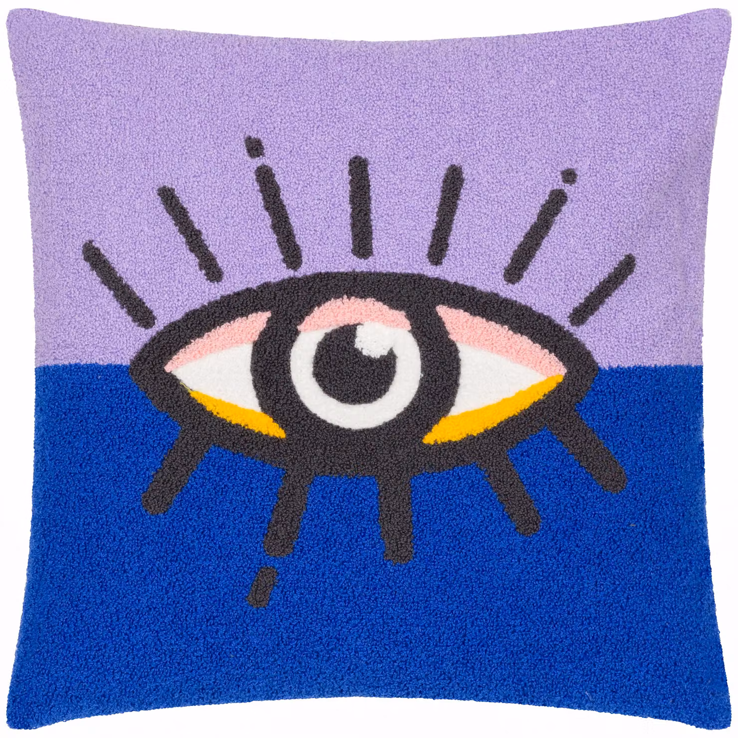 Heya Home All Eyes On You Bouclé Decorative Cushion in Purple and Blue, W/D/H: 45 x 45 x 45 cm – 2