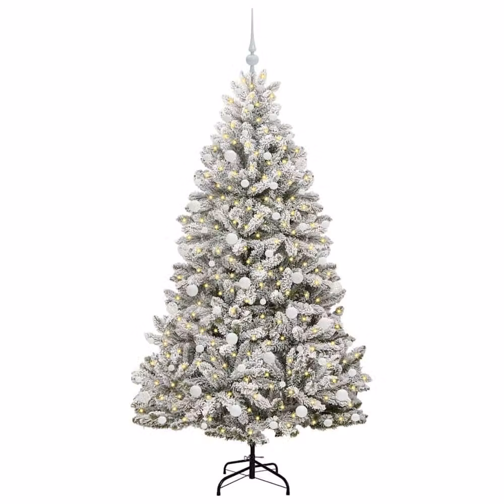 Berkfield Home Artificial Christmas Tree in Green and White, Height: 180 cm – 3