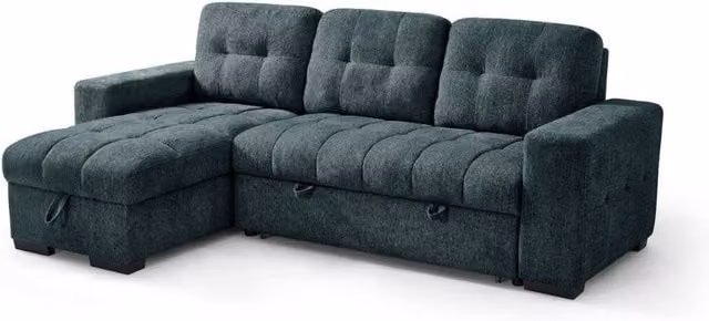 Stratus Interiors Modern Blue Fabric Upholstered Sofa Bed with Sleeping Function – 1