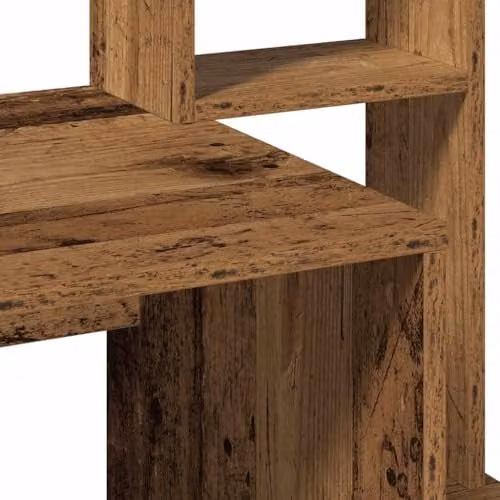 vidaXL Writing Desk with Shelves in Brown Old Wood, W: 100 cm, D: 45 cm, H: 140 cm – 4