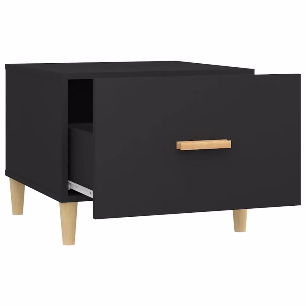 Berkfield Home Black Square Coffee Table in Engineered Wood, W/D/H: 50 x 50 x 40 cm – 4
