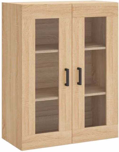 Berkfield Home Wall Mounted Cabinet in Sonoma Oak with Glass Doors, W/D/H: 69.5 x 34 x 90 cm – 1