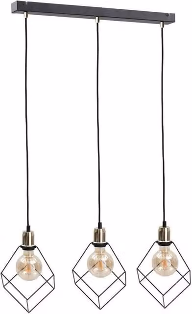 Netlighting Ruben Bar Pendant Ceiling Light in Gold and Black, 60 cm, 3x E27