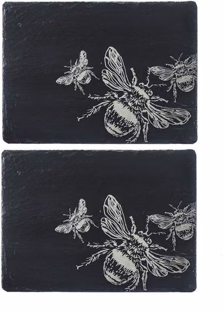 Selbrae House Set of 2 Rectangular Slate Place Mats in Anthracite Grey – 1