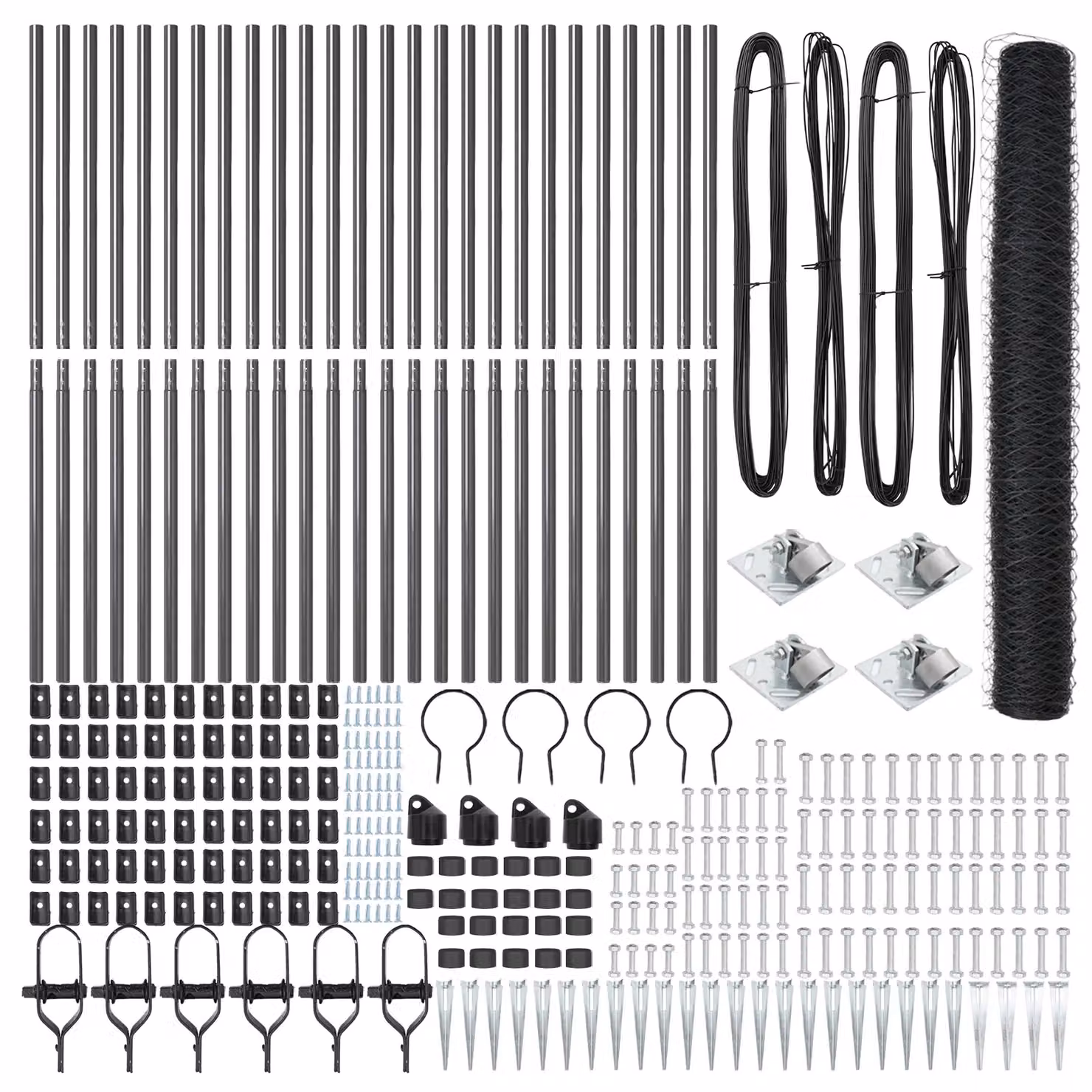 Berkfield Home Grey Powder-Coated Steel Hexagon Fence, H: 120 cm x L: 50 m – 3