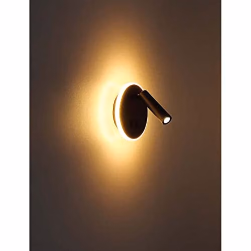 Globo Lighting Black LED Adjustable Reading Wall Light for Living Rooms with Warm White 3000K Light – 2